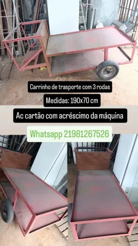 CARRINHO DE TRANSPORTE 3 RODAS