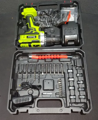 Parafusadeira Furadeira 68V com 2 Baterias + Maleta Kit Completo NOVA