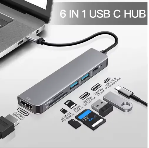 Hub Adaptador Compatível com Hdmi, Usb-C, Docking Station, PD
