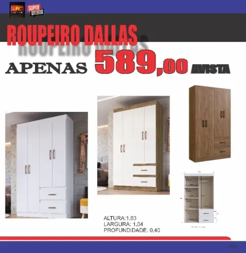 GUARDA ROUPA DALLAS 4 PORTAS