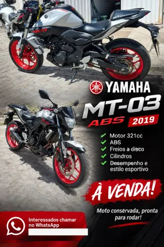 Vende-se Yamaha MT-03 2019 / Troco em carro