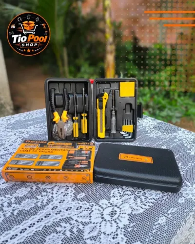 Kit Jogo de Ferramentas com Maleta 12 Peças