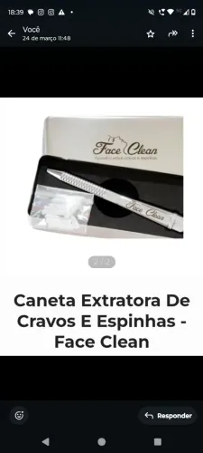 Caneta extratora de cravos e espinhas Face Clean