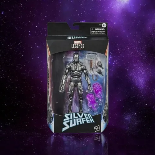 Boneco Surfista Prateado E Mjolnir Marvel Legends Hasbro.