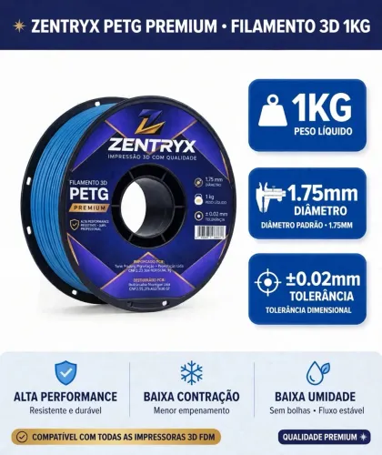 Filamento 3D Azul PEGT Premium 1 kg ,1.75mm Zentryx