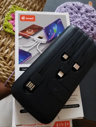 Power Bank 10.000mAh 4 em 1 - Carregador Portátil