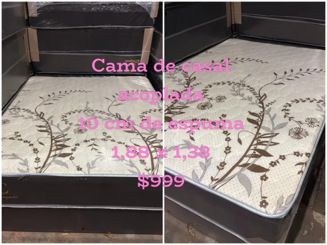 Cama de casal nova 10 cm de espuma acoplado $999, entrega grátis