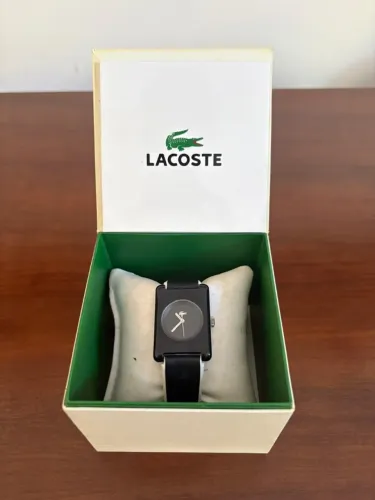 Relógio Lacoste Original Minimalista - Preto/Branco (Com Caixa)