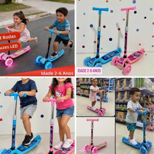 PATINETE INFANTIL DIVERSÃO GARANTIDA IDADE DE 2-6 ANOS