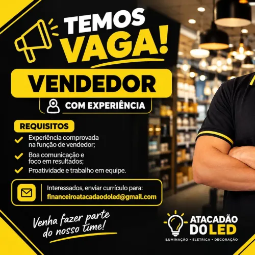 Vaga de emprego - Vendedor