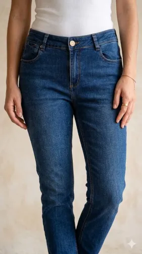 calça jeans skinny - lavado escuro - tamanho 44 - marca teez