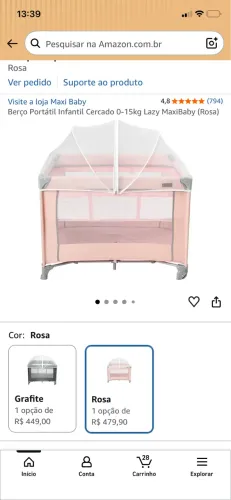 Berço cercadinho até 15kg - seminovo 