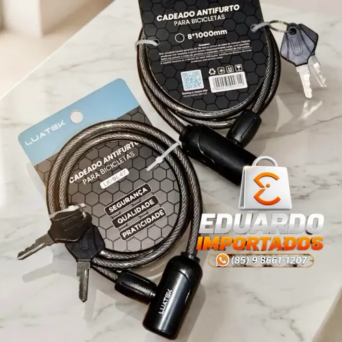 Cadeado, Tranca de Segurança Antifurto com 2 Chaves para Bike, Moto, Capacete