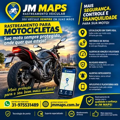 RASTREADOR PARA MOTOCICLETAS COM APLICATIVO R$250,00 INSTALADO 