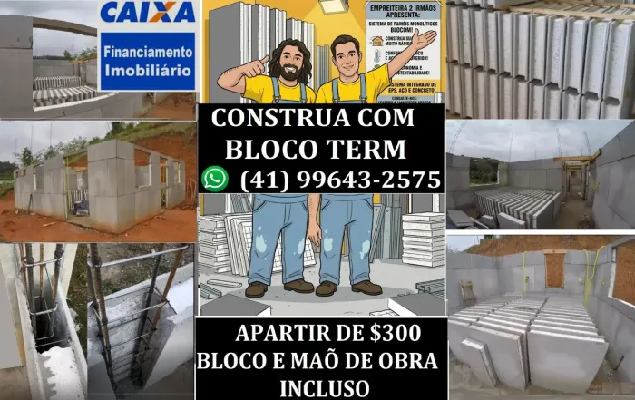 CONSTRUA COM BLOCO TERM! Concreto armado! Forte! Rápido!Térmico! Isolamento acústico!