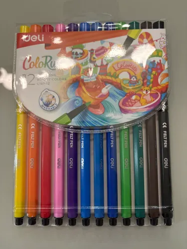 Canetinha sextavada lavável - 12 cores - ColoRun - Deli