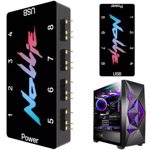controladola Nollie ARGB 5v 3 Pinos interface ARGB com suporte SignalRGB OpenRGB