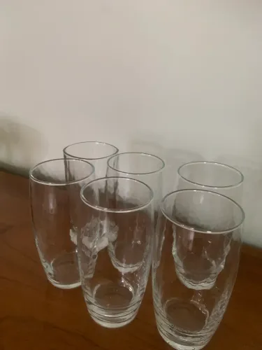 6 Copos finos ultra transparentes para servir água suco refrigerante 