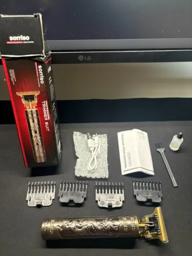Máquina de Barbear Trimmer Dragão - Lacrada - Kit Completo