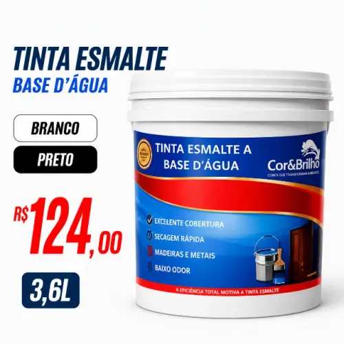 Tinta esmalte base d'água 3,6 Branco / preto