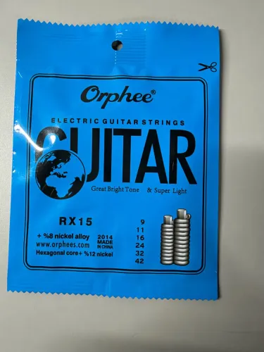 ?Kit 10 Encordoamentos Guitarra Orphee RX15 Calibre 009-042 Aco Niquel?