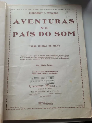 Livro antigo curso piano