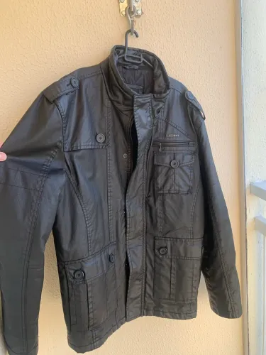 Jaqueta de couro masculina