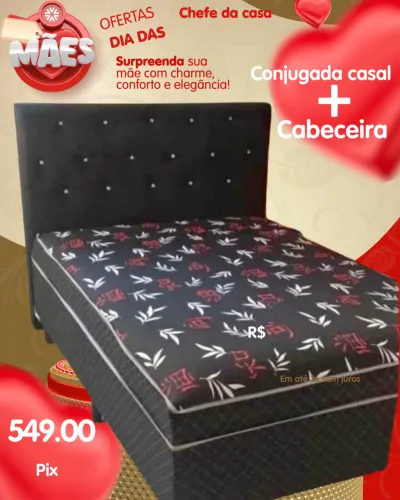 Cama box casal com cabeceira 
