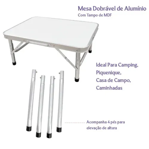 Mesa Portátil Vira Maleta 60x45 cm
