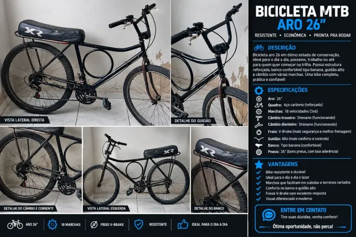Monark Aro 26 reformada, pronta pra rodar