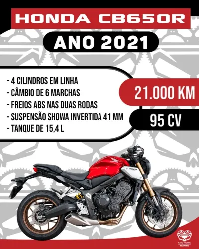 Honda CB650R - Ano 2021 (21.000 Km)