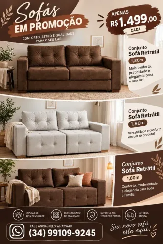 Sofá Retrátil (disponível nas cores)