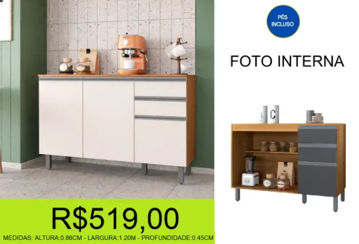 balcão - cozinha - multiuso - compre hoje e receba em até 72 horas