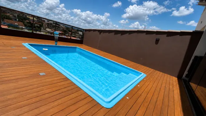 Piscina de fibra 4.30 x 2.80 x 1.30 linda e compacta! Spaço BH Piscinas