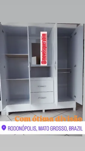 ROUPEIRO NOVO COM ESPELHO 4 PORTAS 2 GAVETAS