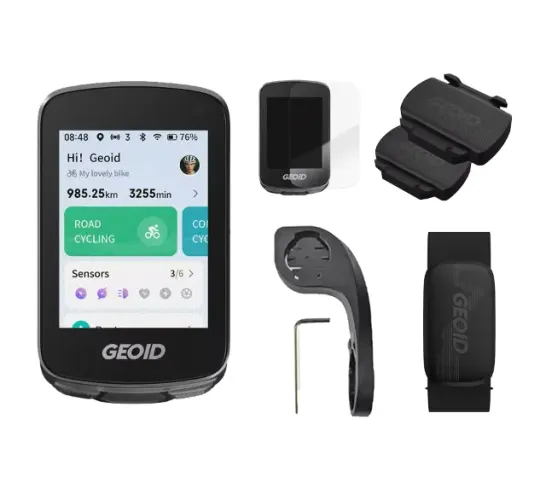 GPS Geoid CC700 Pro + Monitor Cardíaco + Sensor de Velocidade + Acessórios 