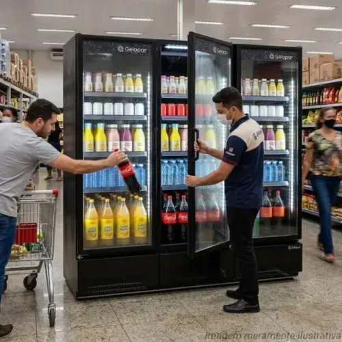Balcão Refrigerado Vertical Gcvr-1450cb All Black 3 Portas 220V - Gelopar