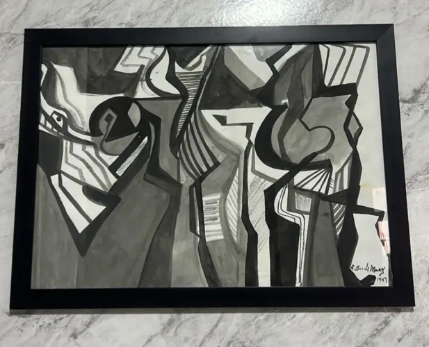 Burle Marx 40x58 Nanquim sob papel atribuído de 1989
