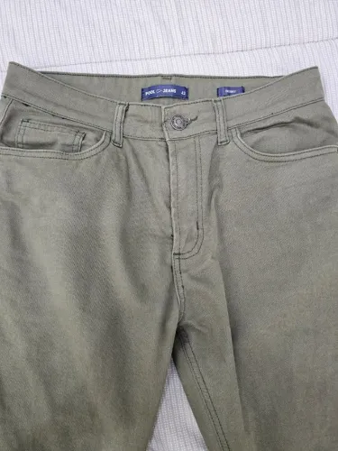Calça Jeans Verde Militar Skinny - 42