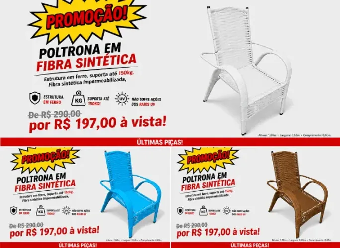Poltrona em fibra sintética