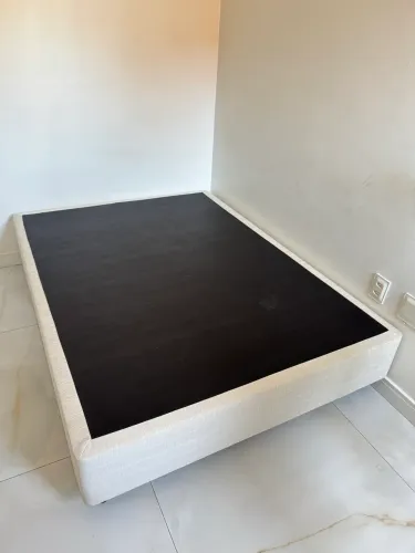 Box Cama de Casal 1,38 x 1,90m - Linho Off White