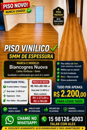 Piso vinílico Biancogres top de linha