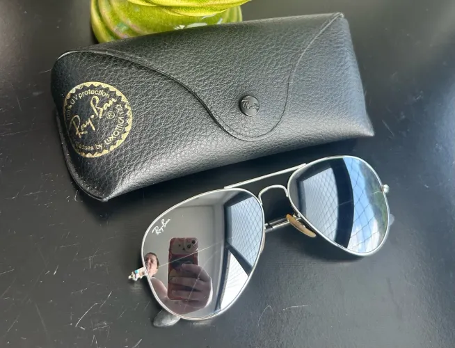 Óculos rayban original aviador prata