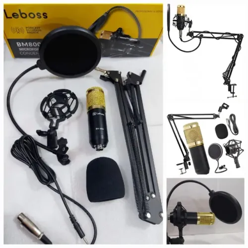 Microfone Condensador Com Suporte Articulado Leboss *ENTREGA GRÁTIS*
