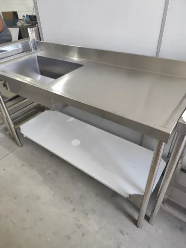 Pia inox 1 bojo 0,90×0,60×0,90 c/ prateleira