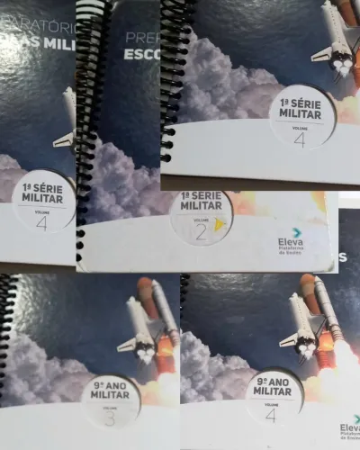Lote Livros Apostilas de Preparatório Escolas Militares Eleva