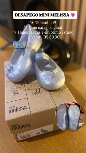 MINI MELISSA SAPATILHA AZUL TAM 19