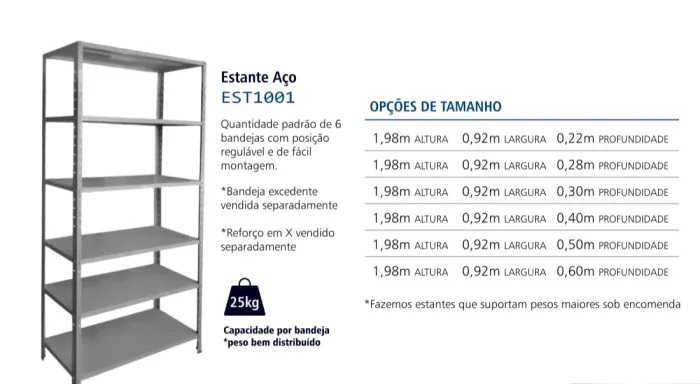 Estante de aço 