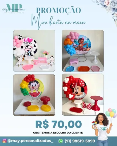 Decoração para Festa | Mini Festa na Mesa | Balão Personalizado