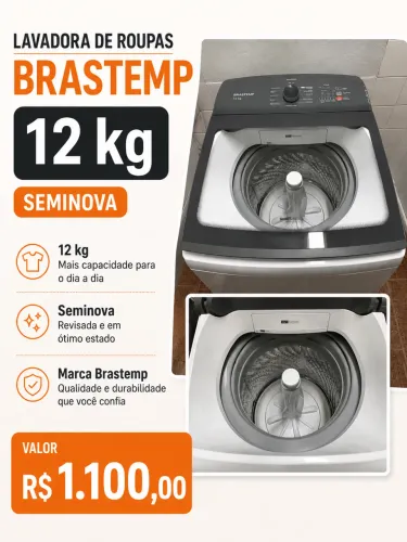 Máquina de lavar roupa Brastemp 12kg